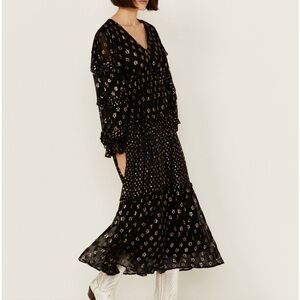 🖤⭐️🖤ANGIE WOMEN'S CLIP DOT MAXI DRESS Latge 🖤⭐️🖤